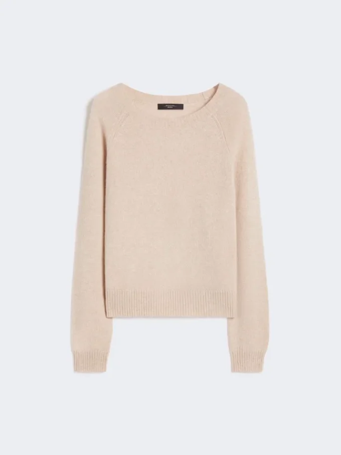 Kashmir-sweater med rund hals, sand Kashmir-sweater med rund hals, sand