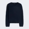 Kashmir-sweater med V-hals, marineblå Kashmir-sweater med V-hals, marineblå