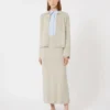 Kashmirstrikket cardigan, beige Kashmirstrikket cardigan, beige