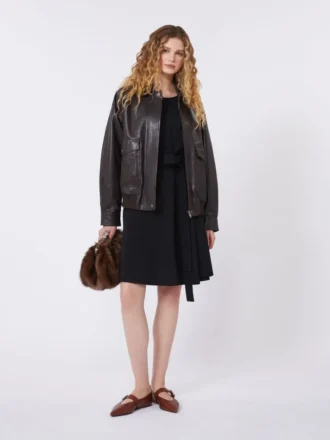 Kjole i crepe-jersey, sort