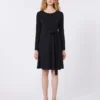 Kjole i crepe-jersey, sort