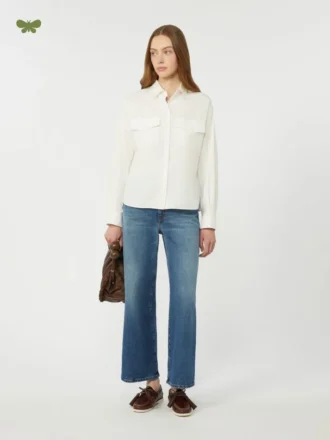 Komfortable jeans med udvidet ben, marineblå