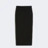 Kompakt midi-nederdel i crepe-jersey, sort Kompakt midi-nederdel i crepe-jersey, sort