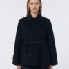 Kort frakke i Pure Wool med dobbeltradet knapning, midnatsblå Kort frakke i Pure Wool med dobbeltradet knapning, midnatsblå