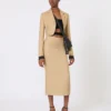 Slim-fit nederdel i linnedtwill, kamel Slim-fit nederdel i linnedtwill, kamel