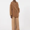 Kort Teddy Bear Icon Coat, kamel