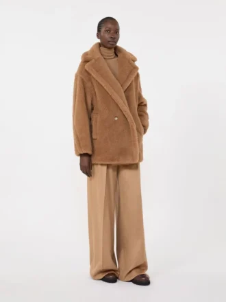 Kort Teddy Bear Icon Coat, kamel