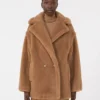 Kort Teddy Bear Icon Coat, kamel