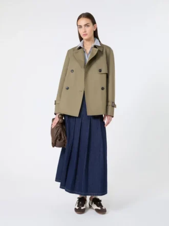 Kort, vandafvisende gabardine-trenchcoat, mud