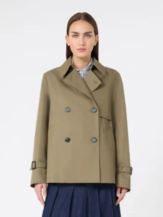Kort, vandafvisende gabardine-trenchcoat, mud
