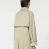 Kort vandafvisende trenchcoat i twill, sand Kort vandafvisende trenchcoat i twill, sand