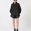 Læderbermudashorts, sort Læderbermudashorts, sort