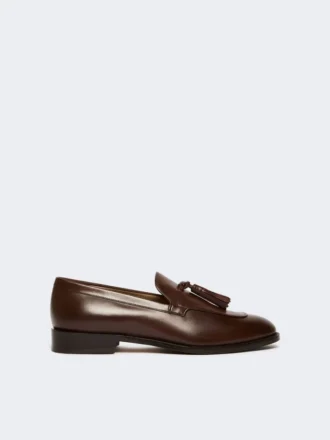 Læderloafers med kvaster, kakao