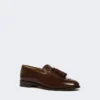 Læderloafers med kvaster, kakao