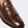 Læderloafers med kvaster, kakao