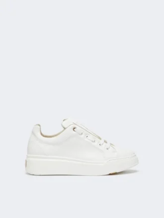 Lædersneakers, optisk hvid