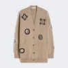 Lang cardigan i uld og kashmir, sand Lang cardigan i uld og kashmir, sand