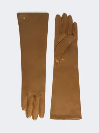 Lange handsker i nappalæder, tobak