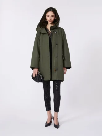 Vandafvisende parka i canvas, khaki Vandafvisende parka i canvas, khaki