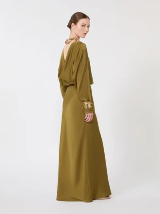 Let satinkjole, khaki