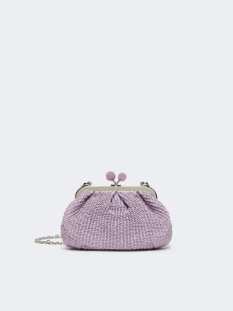 Lille pasticcino-taske i raffia-look, lilla