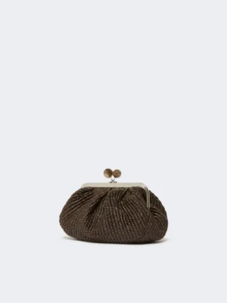 Lille pasticcino-taske i raffia-look, mørkebrun