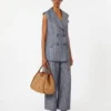 Linenbukser i denim-look med nålestriber, ultramarin Linenbukser i denim-look med nålestriber, ultramarin