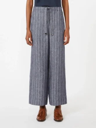 Linenbukser i denim-look med nålestriber, ultramarin Linenbukser i denim-look med nålestriber, ultramarin