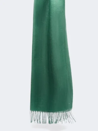 Linestole med frynser, salviegrøn