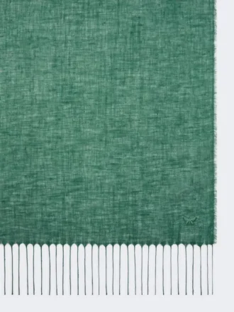 Linestole med frynser, salviegrøn