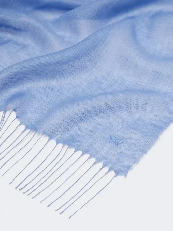 Linnedstole med frynser, lyseblå Linnedstole med frynser, lyseblå