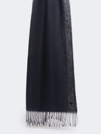 Linnedstole med frynser, midnatsblå