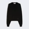 Løstsiddende sweater i uld og kashmir, sort Løstsiddende sweater i uld og kashmir, sort