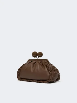 Mellemstor Pasticcino-taske i nappalæder, brun