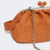 Mellemstor pasticcino-taske med raffia-effekt, laks Mellemstor pasticcino-taske med raffia-effekt, laks