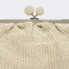 Mellemstor pasticcino-taske med raffia-effekt, turtledove Mellemstor pasticcino-taske med raffia-effekt, turtledove