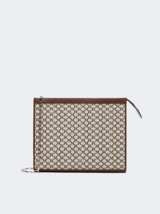 Mellemstor taske i bomuldsjacquard, sort