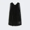 Mesh-top med krystaller, sort Mesh-top med krystaller, sort
