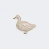 Metalbroche med rhinestones, optisk hvid Metalbroche med rhinestones, optisk hvid