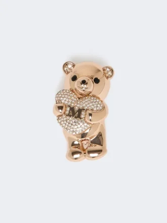 Metalbrosche med rhinestones, antikrosa