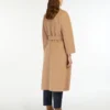 Midi-frakke i uldbroadcloth, kamel Midi-frakke i uldbroadcloth, kamel