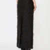 Midi-nederdel i silkejacquard, sort Midi-nederdel i silkejacquard, sort