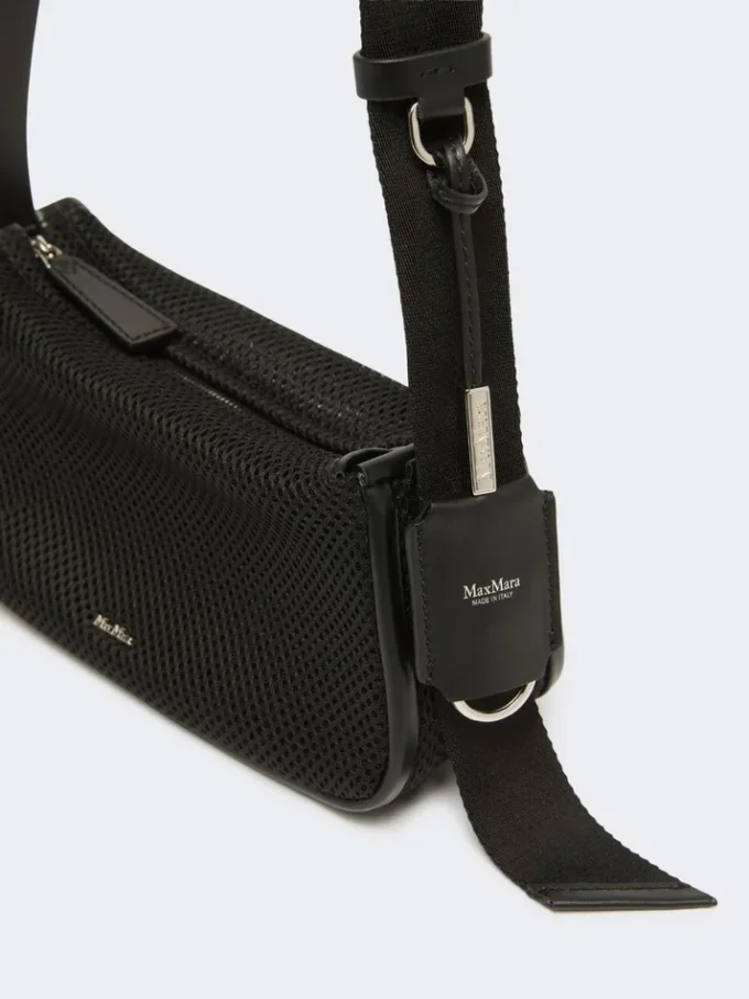 Mikro-håndtaske i teknisk mesh, sort Mikro-håndtaske i teknisk mesh, sort