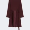 Milano-strikket jerseykjole, bordeaux Milano-strikket jerseykjole, bordeaux
