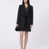 Mini-nederdel i stretch-gabardine, sort Mini-nederdel i stretch-gabardine, sort