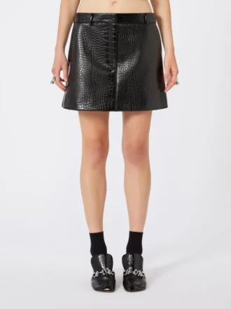 miniskirt i laklaeder med alligatorlook sort 2 330x440 - Miniskirt i lakl&aelig;der med alligatorlook, sort