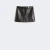 Miniskirt i laklæder med alligatorlook, sort Miniskirt i laklæder med alligatorlook, sort