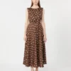 Mønstret twill-kjole, brun Mønstret twill-kjole, brun