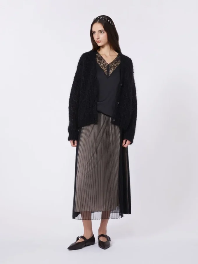 Mohair-cardigan, sort Mohair-cardigan, sort