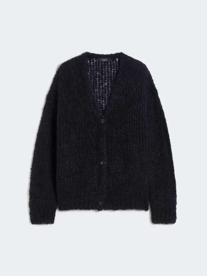 Mohair-cardigan, sort Mohair-cardigan, sort